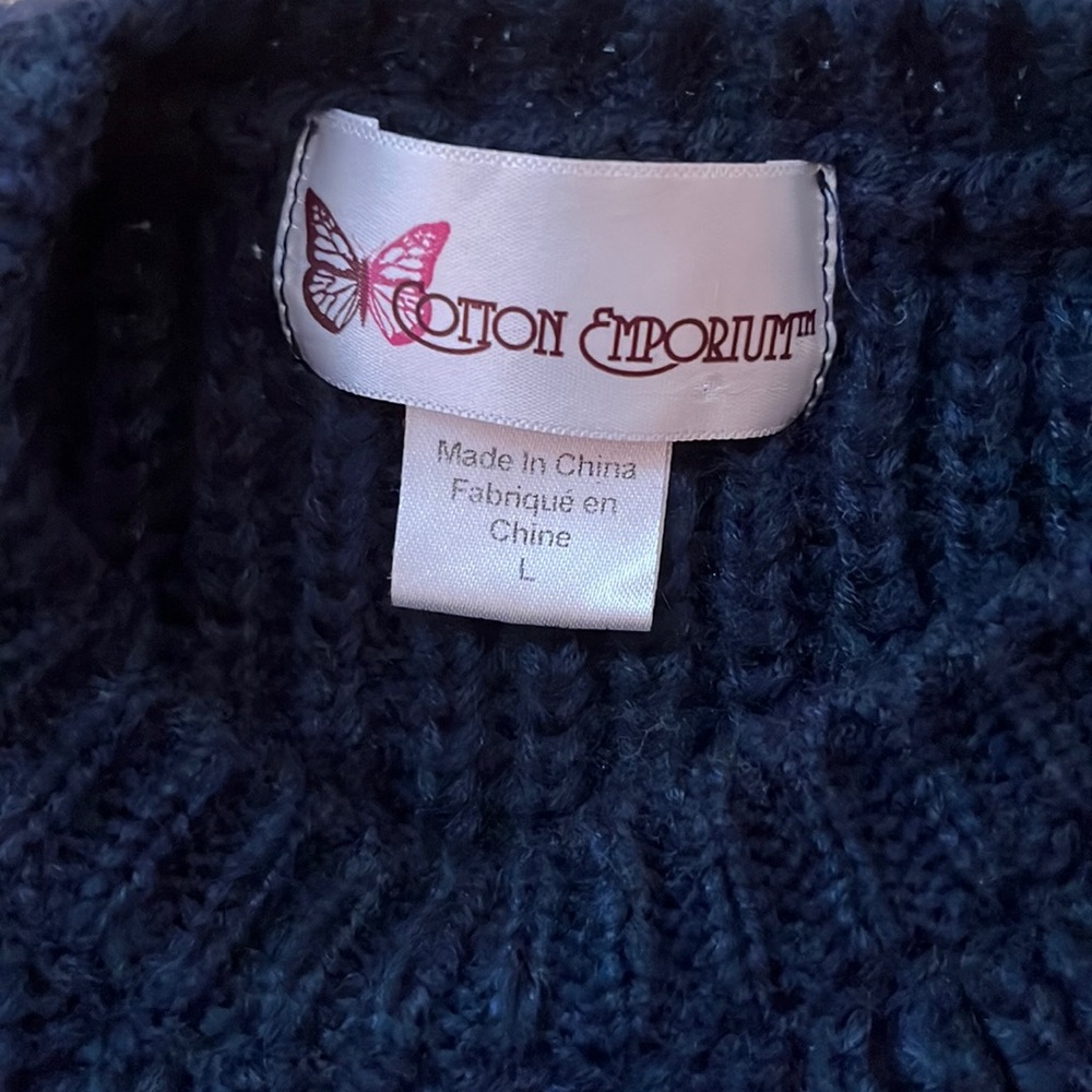 Kids Large, Blue Knit Sweater, Cotton Emporium - Picture 2 of 2